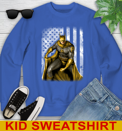 Pittsburgh Pirates MLB Baseball Batman DC American Flag Shirt Youth Sweatshirt 6