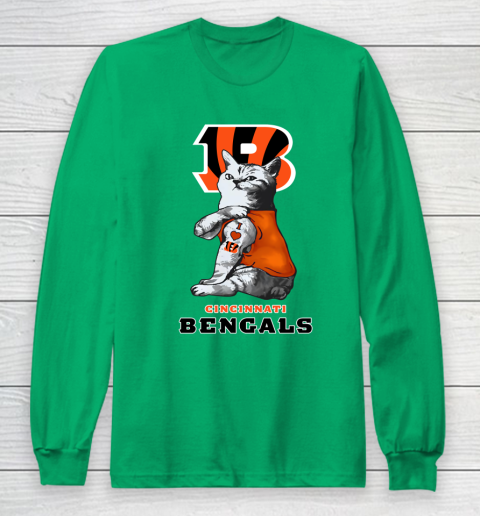 NFL Football My Cat Loves Cincinnati Bengals Long Sleeve T-Shirt 4