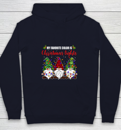 My Favorite Color Is Christmas Light Gnome Merry Christmas Youth Hoodie 2