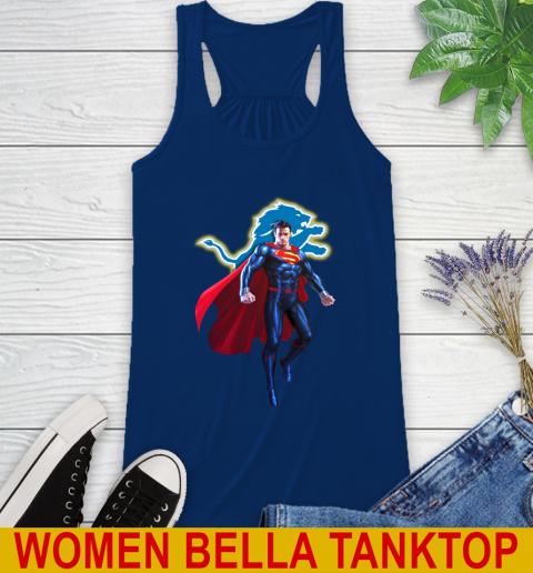 NFL Superman DC Sports Football Detroit Lions Racerback Tank 9
