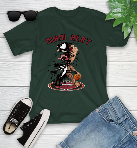 NBA Miami Heat Basketball Venom Groot Guardians Of The Galaxy Youth T-Shirt 5
