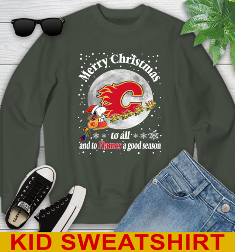 Calgary Flames Merry Christmas To All And To Flames A Good Season NHL Hockey Sports Youth Sweatshirt 8