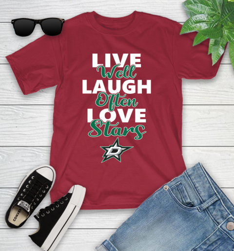 NHL Hockey Dallas Stars Live Well Laugh Often Love Shirt Youth T-Shirt 12