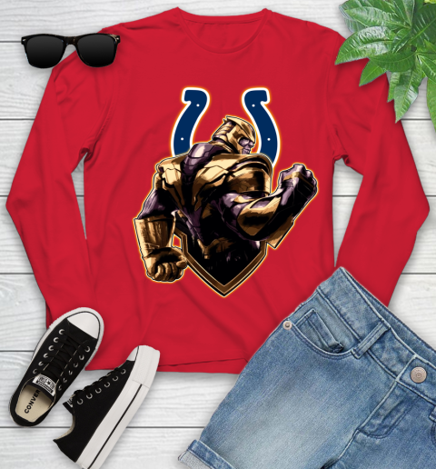 NFL Thanos Avengers Endgame Football Sports Indianapolis Colts Youth Long Sleeve 11