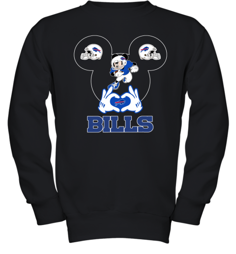I Love The Bills Mickey Mouse Buffalo Bills Youth Sweatshirt