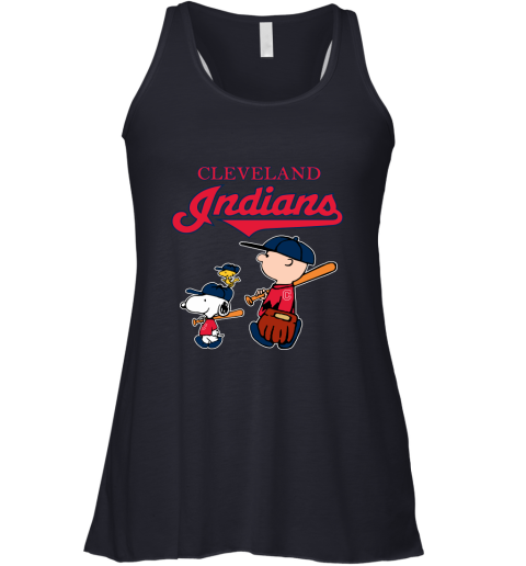 Cleveland Indians Let's Play Baseball Together Snoopy MLB Racerback Tank