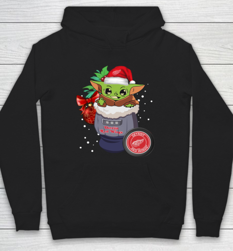 Detroit Red Wings Christmas Baby Yoda Star Wars Funny Happy NHL Hoodie 2