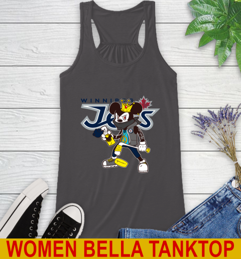 Winnipeg Jets NHL Hockey Mickey Peace Sign Sports Racerback Tank 12