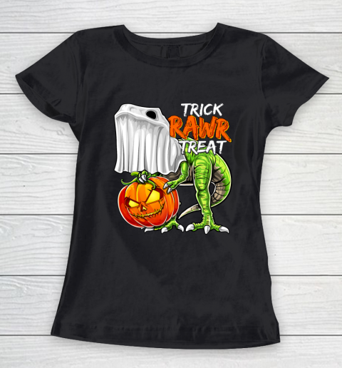 Halloween Dinosaur Ghost Pumpkin Jack O Lantern Gift Boys Women's T-Shirt