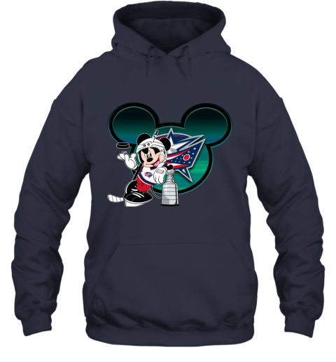 NHL Columbus Blue Jackets Mickey Mouse Disney Hockey T Shirt Long Sleeve T- Shirt