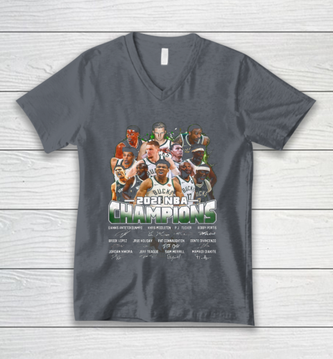 Milwaukee Bucks Championship shirt Milwaukee Basketball Bucks Finals 2021 V-Neck T-Shirt 4