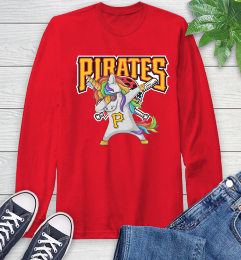 Pittsburgh Pirates MLB Baseball Funny Unicorn Dabbing Sports Long Sleeve T-Shirt 10
