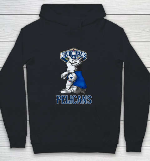 NBA Basketball My Cat Loves New Orleans Pelicans Youth Hoodie