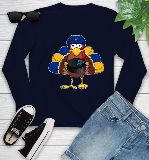 St.Louis Blues Turkey Thanksgiving Day Youth Long Sleeve 3