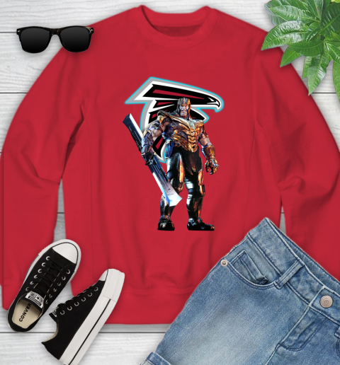NFL Thanos Gauntlet Avengers Endgame Football Atlanta Falcons Youth Sweatshirt 9