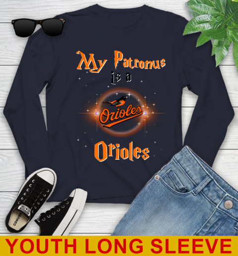 MLB Baseball Harry Potter My Patronus Is A Baltimore Orioles Youth Long Sleeve 2