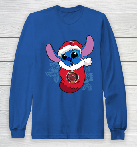 Miami Heat Christmas Stitch In The Sock Funny Disney NBA Long Sleeve T-Shirt 9