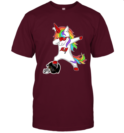 Football Dabbing Unicorn Steps On Helmet Tampa Bay Buccaneers Unisex Jersey Tee