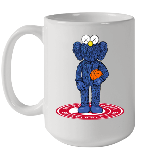 NBA Basketball Atlanta Hawks Kaws Bff Blue Figure Shirt Ceramic Mug 15oz
