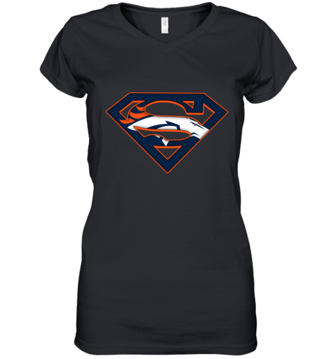 We Are Undefeatable Denver Broncos x Superman NFL Women's V-Neck T-Shirt