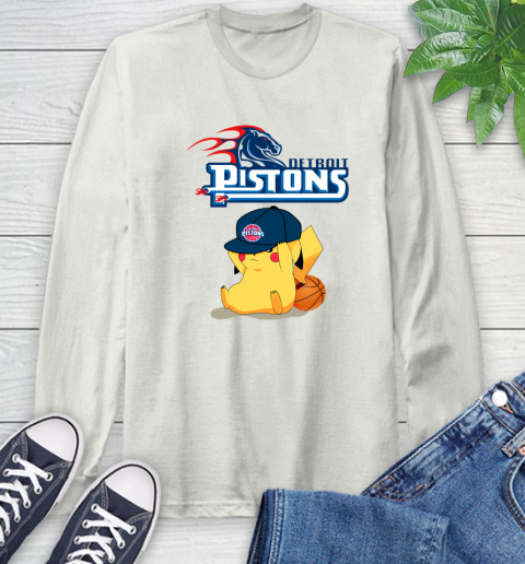 NBA Pikachu Basketball Sports Detroit Pistons Long Sleeve T-Shirt 12