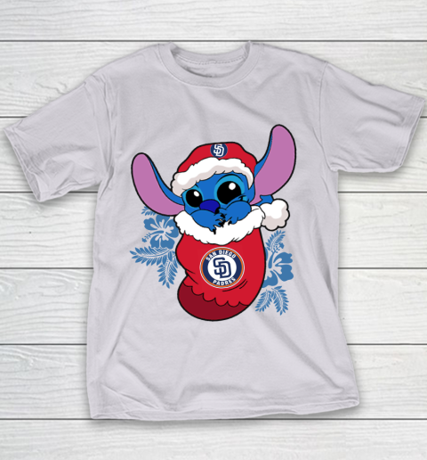 San Diego Padres Christmas Stitch In The Sock Funny Disney MLB Youth T-Shirt 5