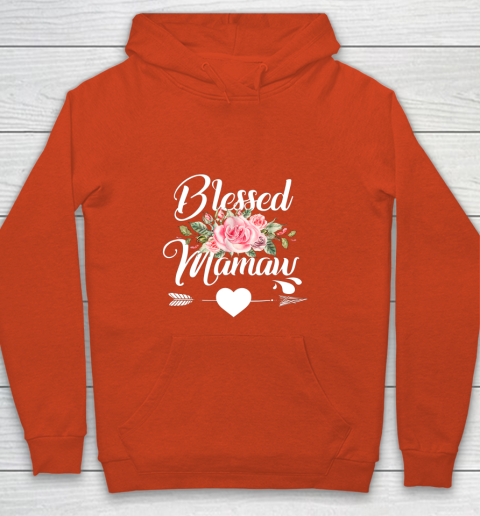 Blessed Mamaw Thanksgiving Christmas Floral Gift For Grandma Youth Hoodie 3