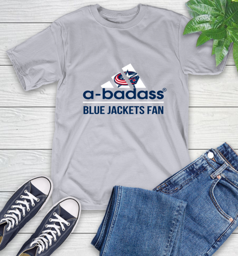 NHL A Badass Columbus Blue Jackets Fan Adidas Hockey Sports T-Shirt 6