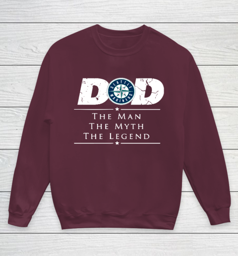 Seattle Mariners MLB Baseball Dad The Man The Myth The Legend Youth Sweatshirt 4