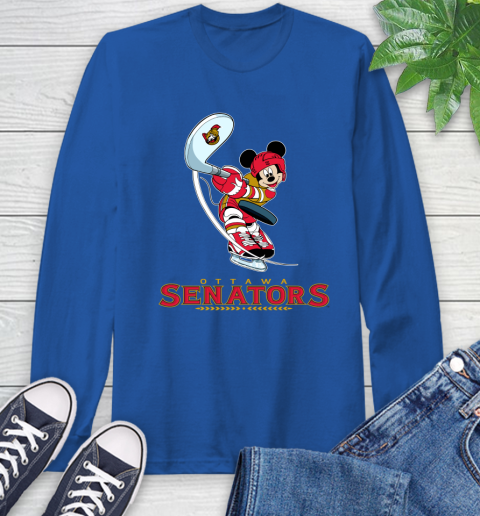 NHL Hockey Ottawa Senators Cheerful Mickey Mouse Shirt Long Sleeve T-Shirt 10