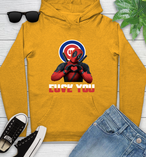MLB Chicago Cubs Deadpool Love You Fuck You Baseball Sports Youth Hoodie 2