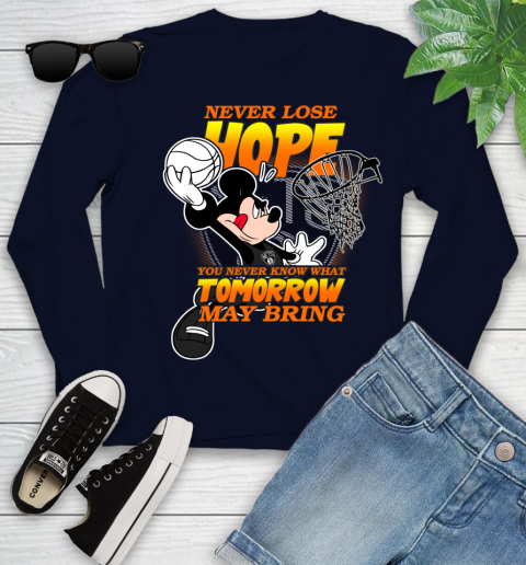 Brooklyn Nets NBA Basketball Mickey Disney Never Lose Hope Youth Long Sleeve 2
