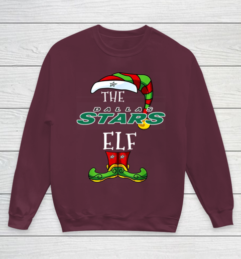 Dallas Stars Christmas ELF Funny NHL Youth Sweatshirt 4