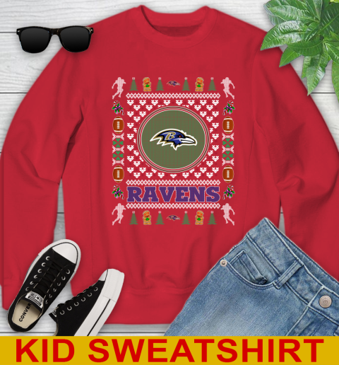 Baltimore Ravens Merry Christmas NFL Football Loyal Fan Youth Sweatshirt 7