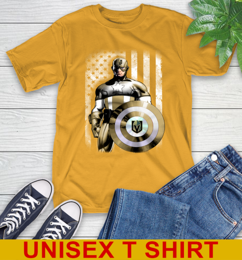 Vegas Golden Knights NHL Hockey Captain America Marvel Avengers American Flag Shirt T-Shirt 2