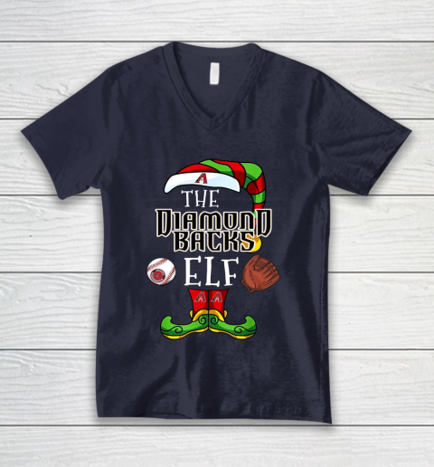 Arizona Diamondbacks Christmas ELF Funny MLB V-Neck T-Shirt 2