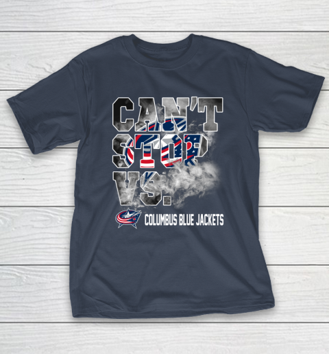 NHL Columbus Blue Jackets Hockey Can't Stop Vs T-Shirt 3