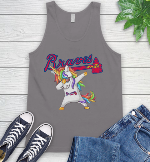 Atlanta Braves MLB Baseball Funny Unicorn Dabbing Sports Tank Top 7