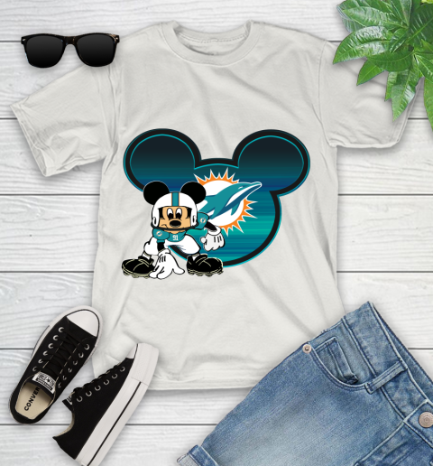 NFL Miami Dolphins Mickey Mouse Disney Football T Shirt Youth T-Shirt 12