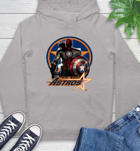 MLB Captain America Thor Spider Man Hawkeye Avengers Endgame Baseball Houston Astros Hoodie 12