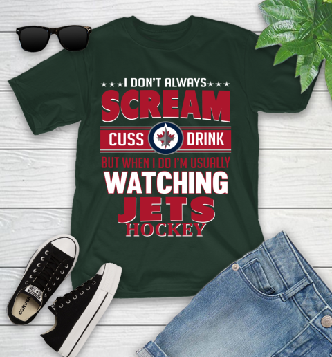 Winnipeg Jets NHL Hockey I Scream Cuss Drink When I'm Watching My Team Youth T-Shirt 5