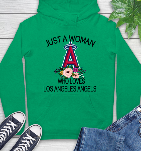 MLB Just A Woman Who Loves Los Angeles Angels Baseball Sports Hoodie 5