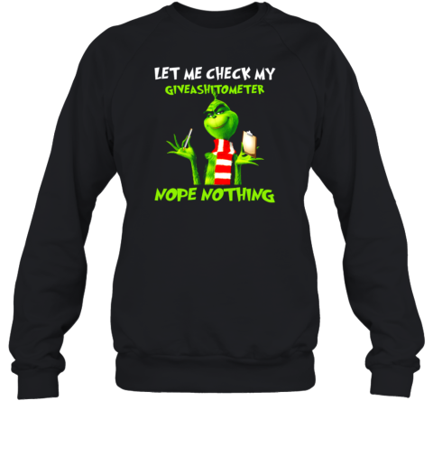 The Grinch Let Me Check My Giveashitometer Nope Nothing Sweatshirt