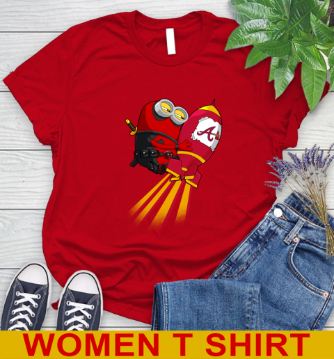 MLB Baseball Atlanta Braves Deadpool Minion Marvel Shirt Women's T-Shirt 11