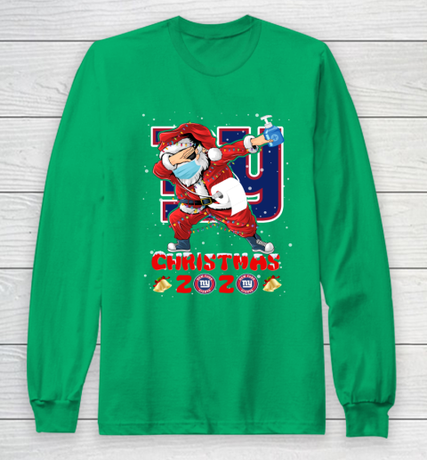 New York Giants Funny Santa Claus Dabbing Christmas 2020 NFL Long Sleeve T-Shirt 4