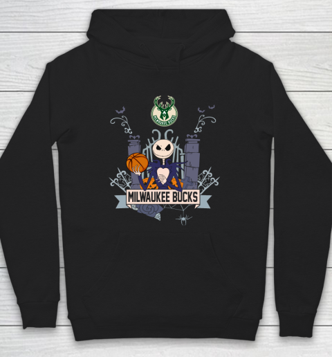 NBA Milwaukee Bucks Basketball Jack Skellington Halloween Hoodie