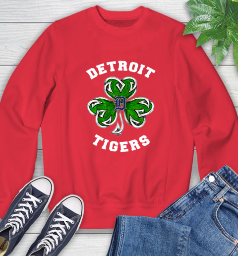 MLB Detroit Tigers Three Leaf Clover St Patrick's Day Baseball Sports Sweatshirt 10