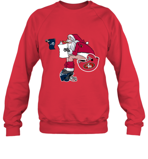 4zy9 santa claus arizona cardinals shit on other teams christmas sweatshirt 35 front red