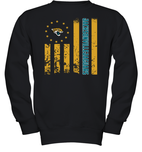 NFL Jacksonville Jaguars American Flag Youth Sweatshirt - Rookbrand