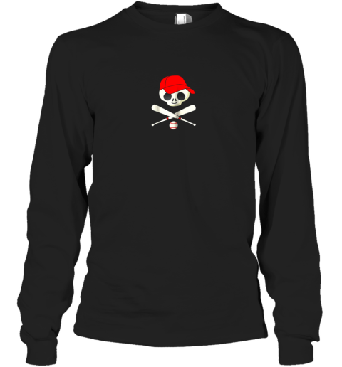 Baseball Jolly Roger Pirate Long Sleeve T-Shirt